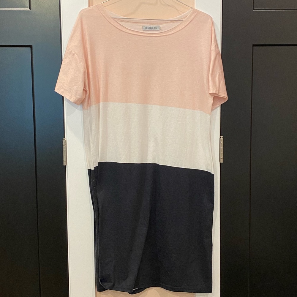 Color block cotton dress